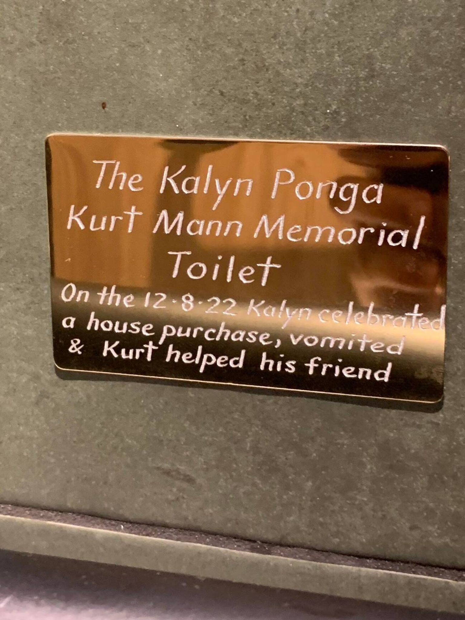 Kalyn Ponga Kurt Mann memorial plaque